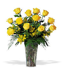 A Dozen Yellow Roses from Sharon Elizabeth's Floral Designs in Berlin, CT